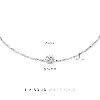 Cléa Moissanite Stone Bracelet | White Gold 14k