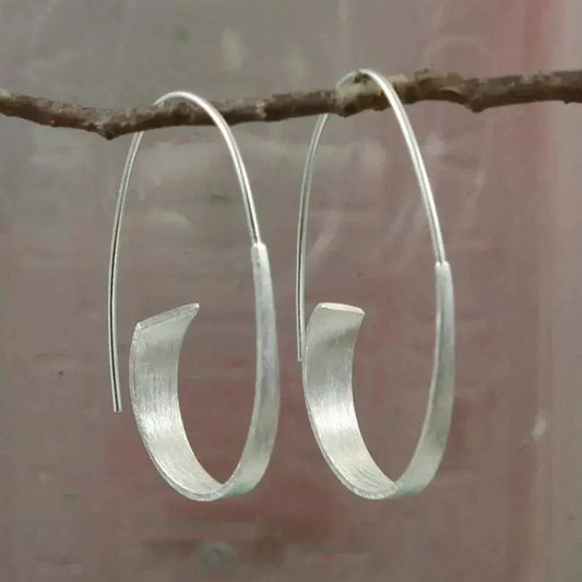 Vintage Spiral Earrings | White Gold 16k