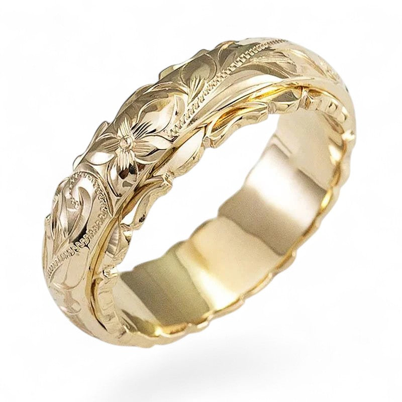 Antique Gold Flower Ring | Gold 18k