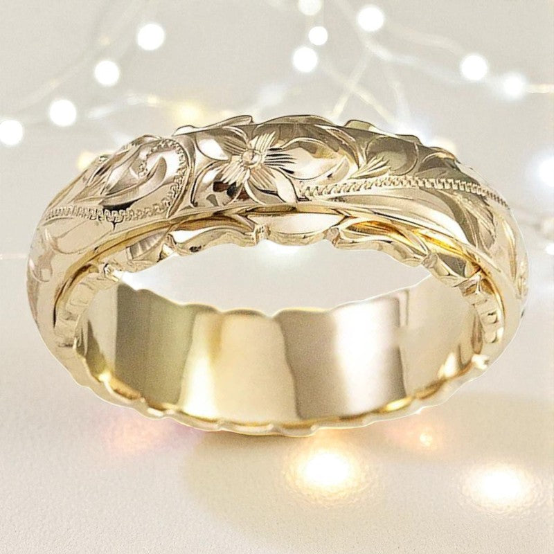 Antique Gold Flower Ring | Gold 18k