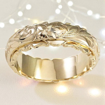 Antique Gold Flower Ring | Gold 18k