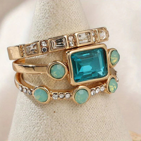 Timeless Azure Ring Set | Gold 18k
