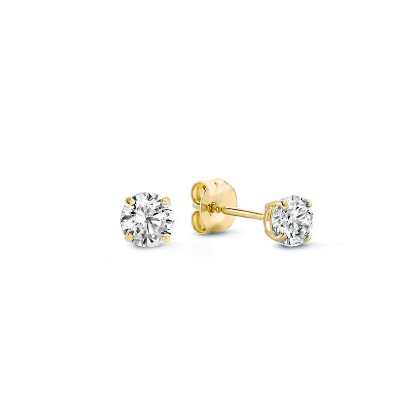 Larmes de Lune Stone Stud Earrings | White Gold 14k