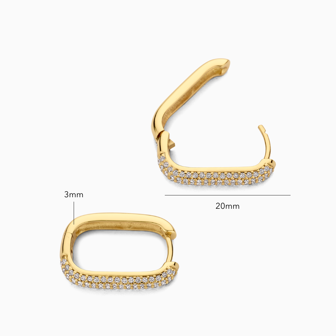 Icon Pavé Hoops | White Gold 18k