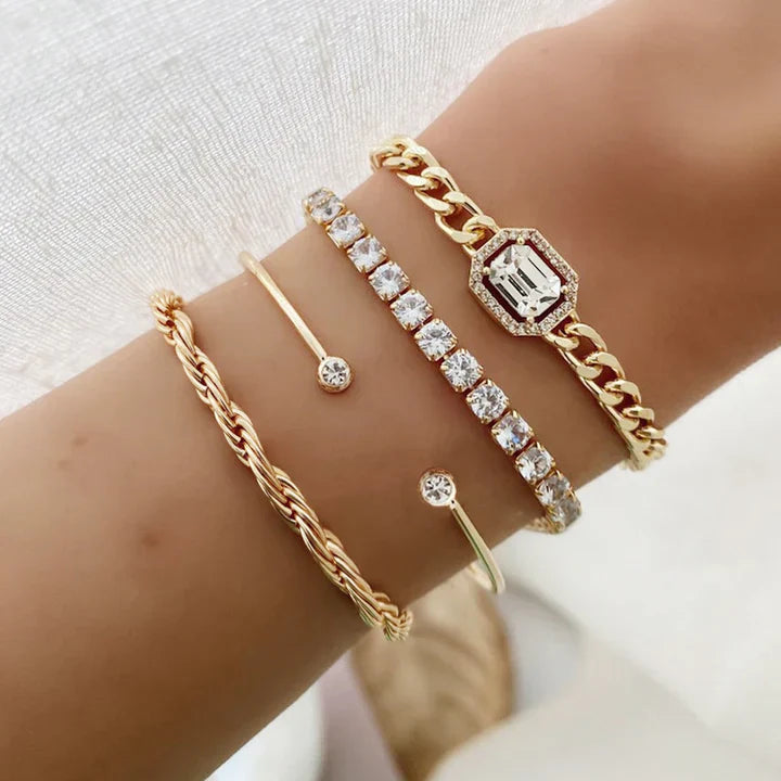 Domitia Calvina Bracelet Set | White Gold 18k